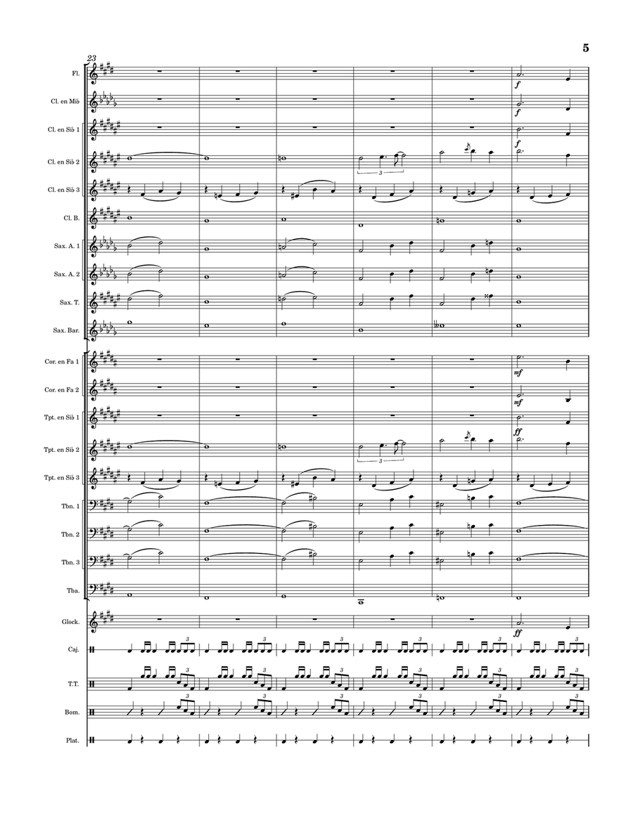 Lagrimas de Una madre - Score Only Marching Band scores gallery preview page 5