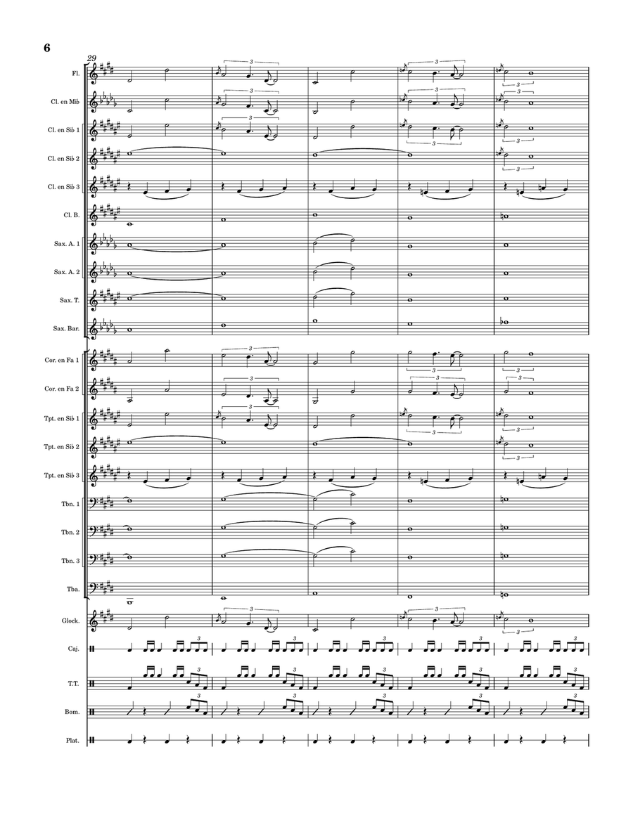 Lagrimas de Una madre - Score Only Marching Band scores gallery preview page 6