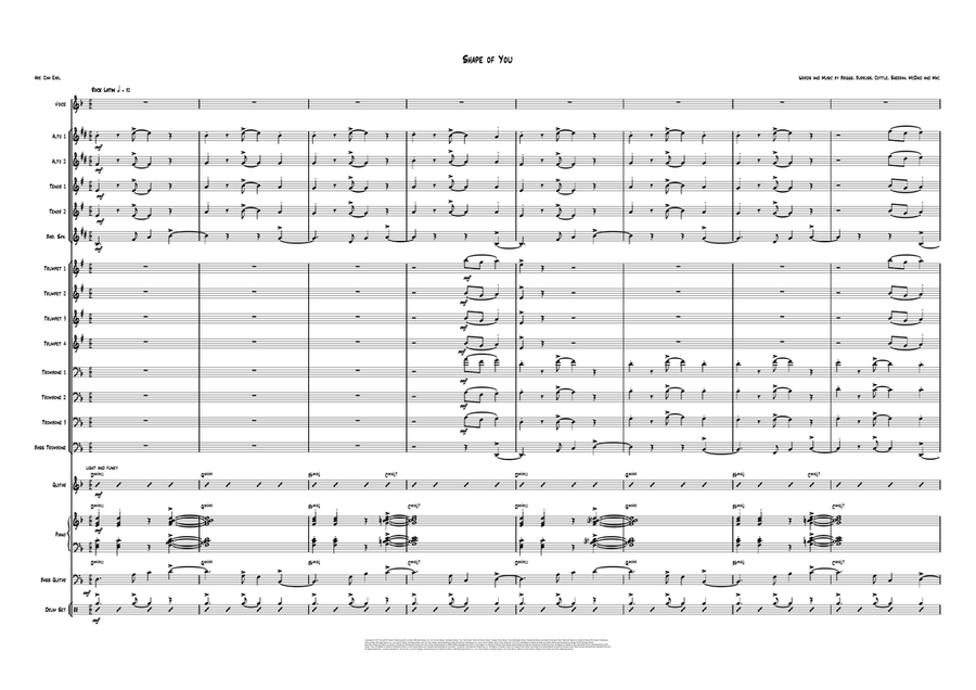 Shape Of You Jazz Ensemble scores gallery preview page 1