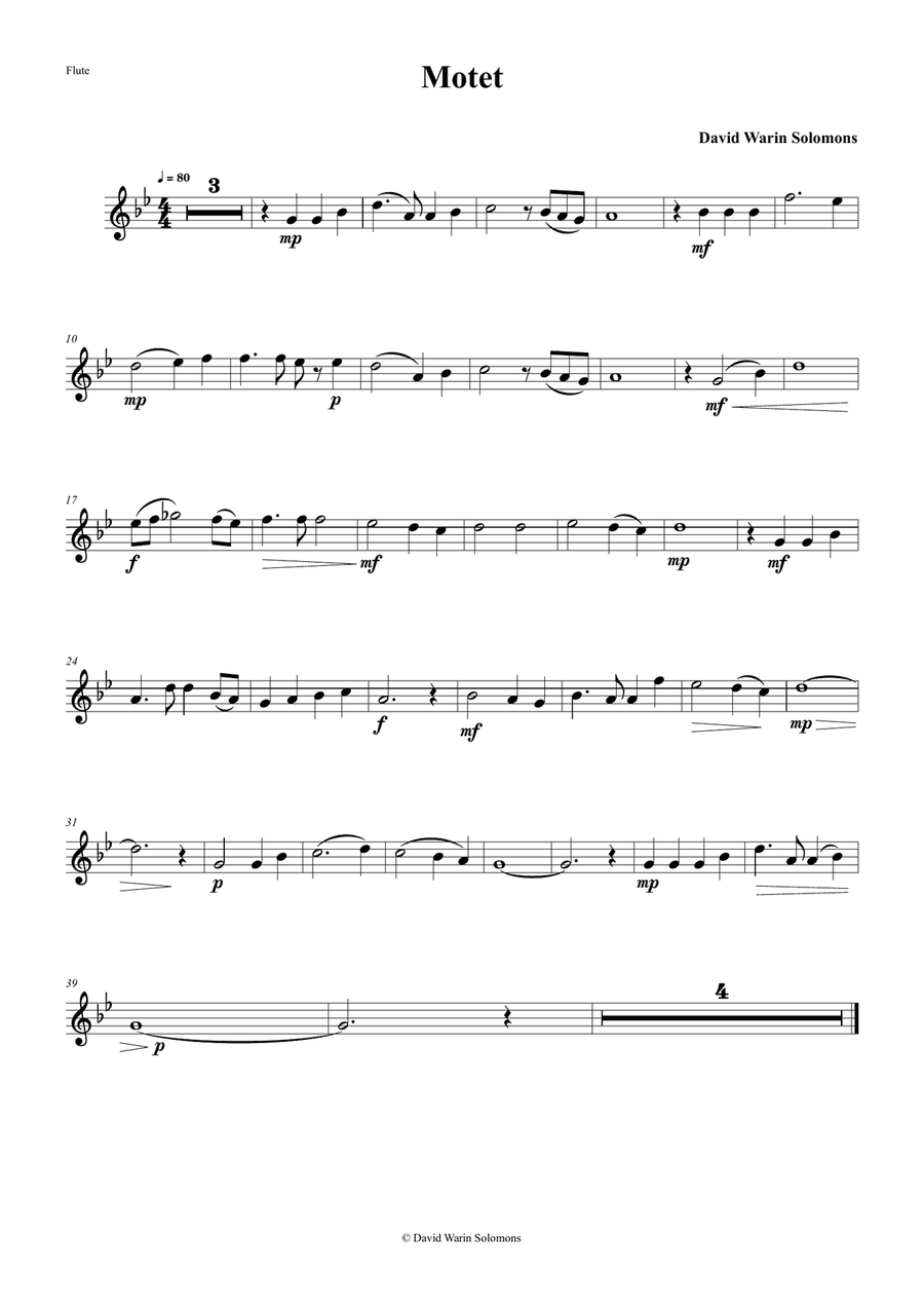 Motet for wind quartet (instrumental arrangement of my choral motet 
