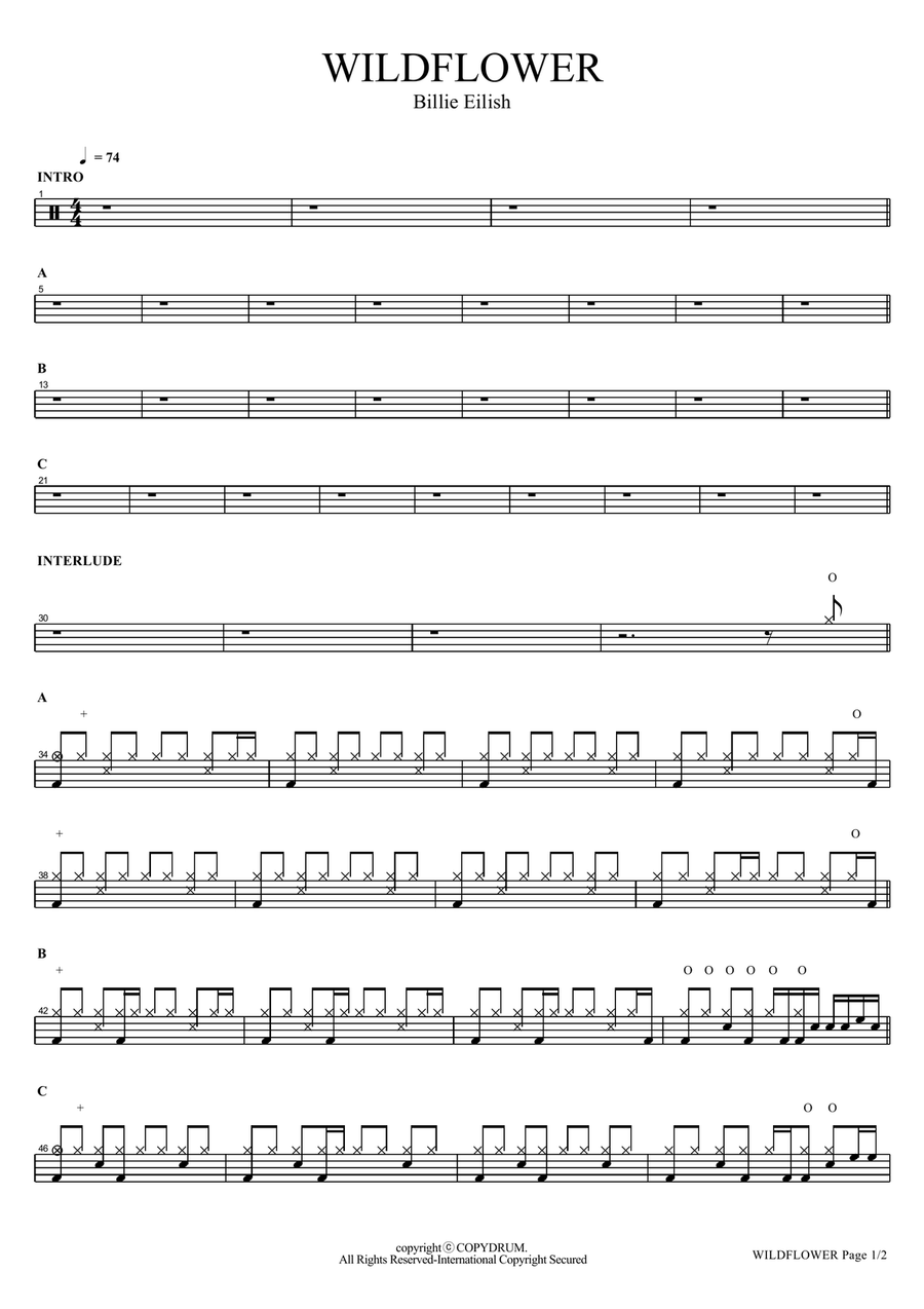 Wildflower Wildflower Drum Set scores gallery preview page 1