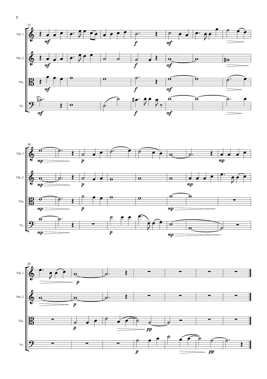 Motet for string quartet (instrumental arrangement of my choral motet 