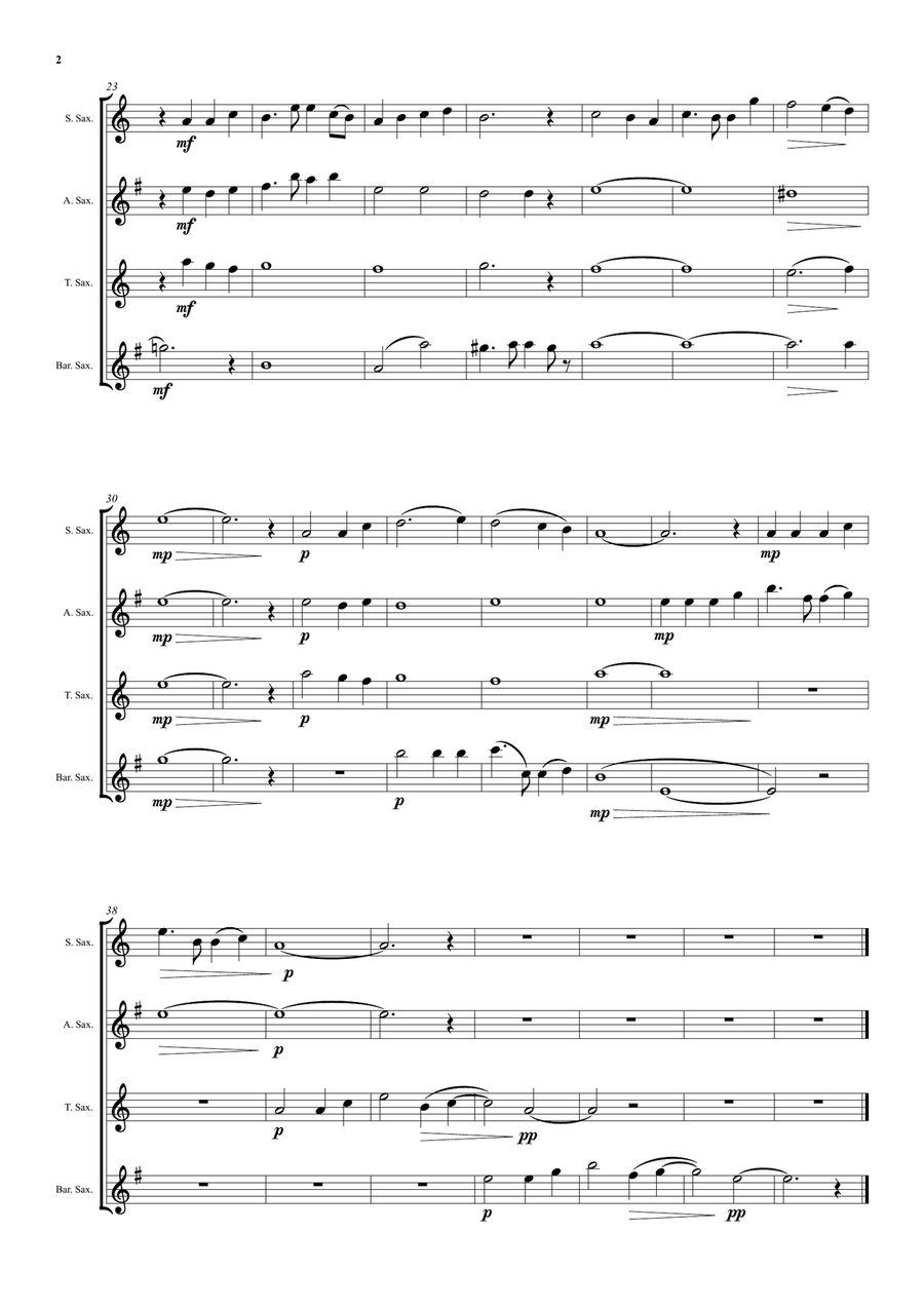 Motet for saxophone quartet (instrumental arrangement of my choral motet 