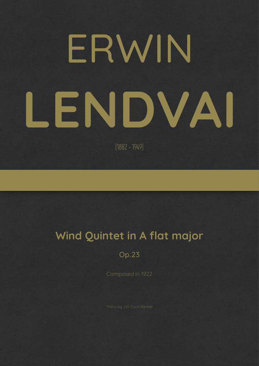 Lendvai - Wind Quintet in A flat major, Op.23 Woodwind Quintet scores gallery preview page 1