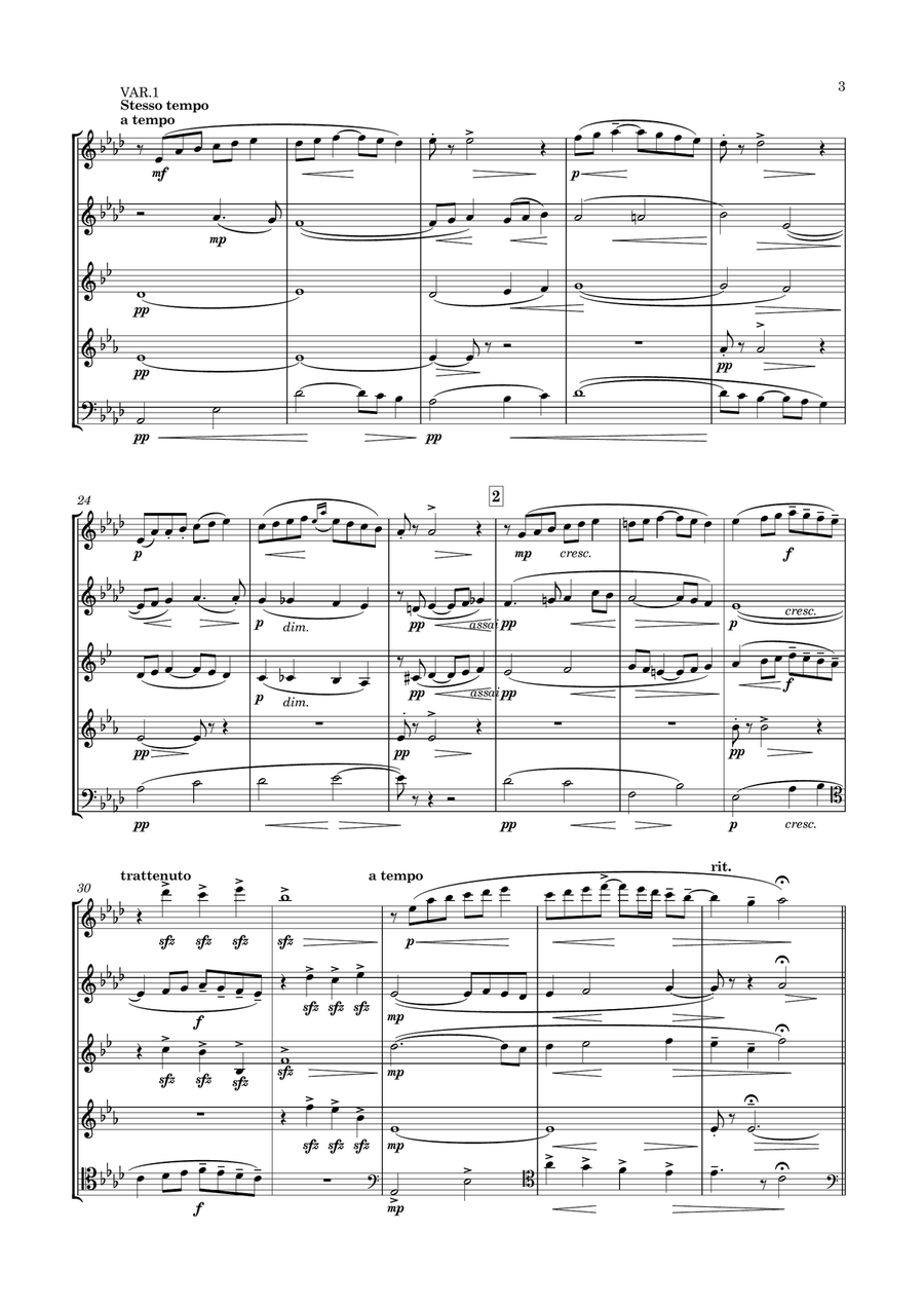 Lendvai - Wind Quintet in A flat major, Op.23 Woodwind Quintet scores gallery preview page 3