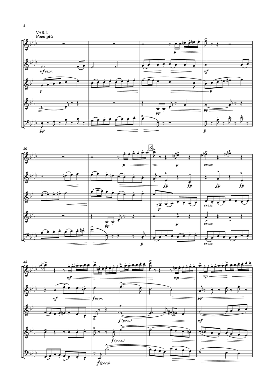 Lendvai - Wind Quintet in A flat major, Op.23 Woodwind Quintet scores gallery preview page 4