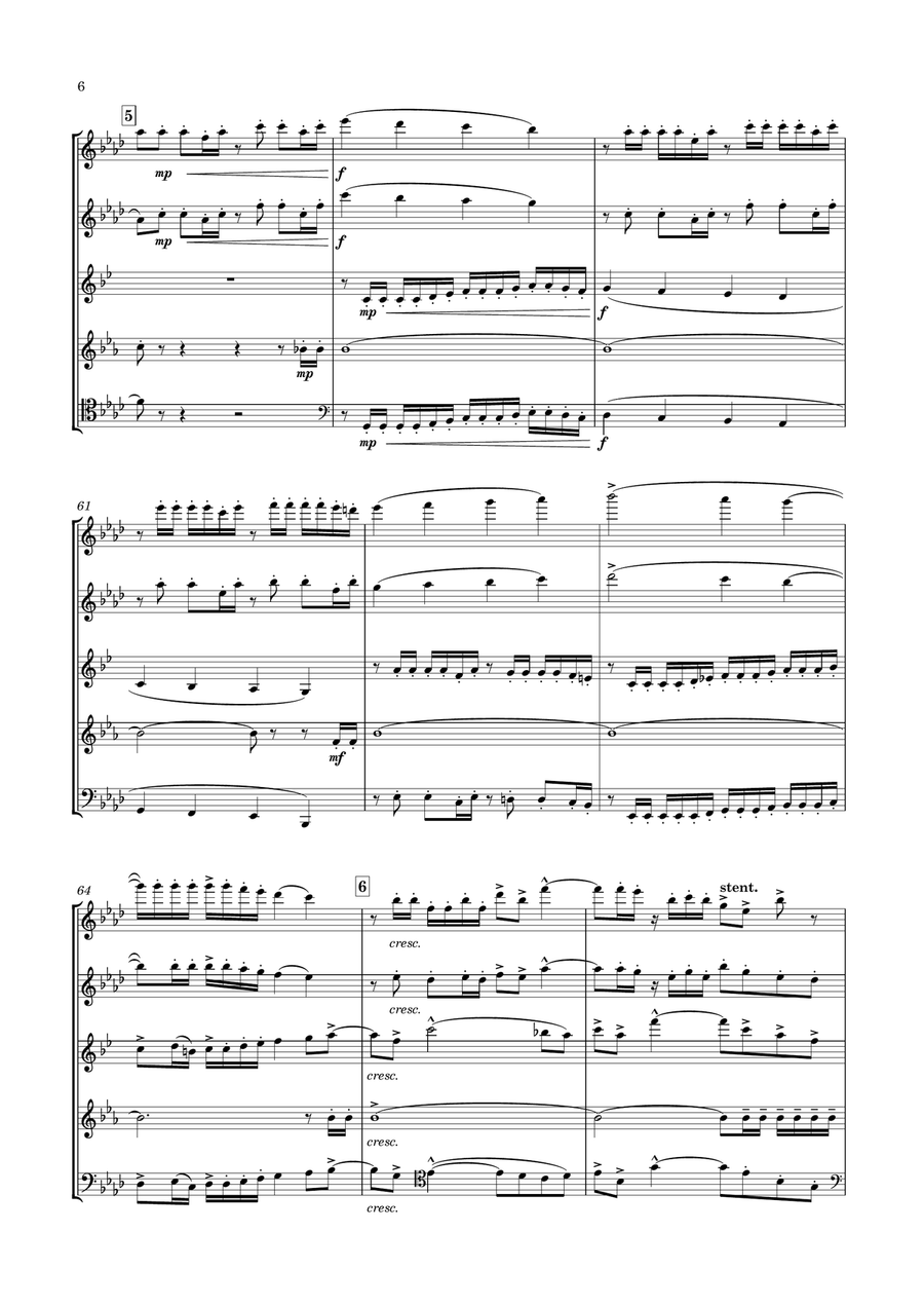 Lendvai - Wind Quintet in A flat major, Op.23 Woodwind Quintet scores gallery preview page 6