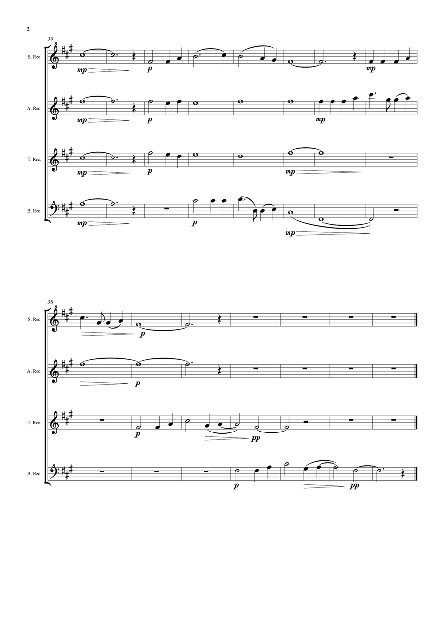 Motet for recorder quartet (instrumental arrangement of my choral motet 