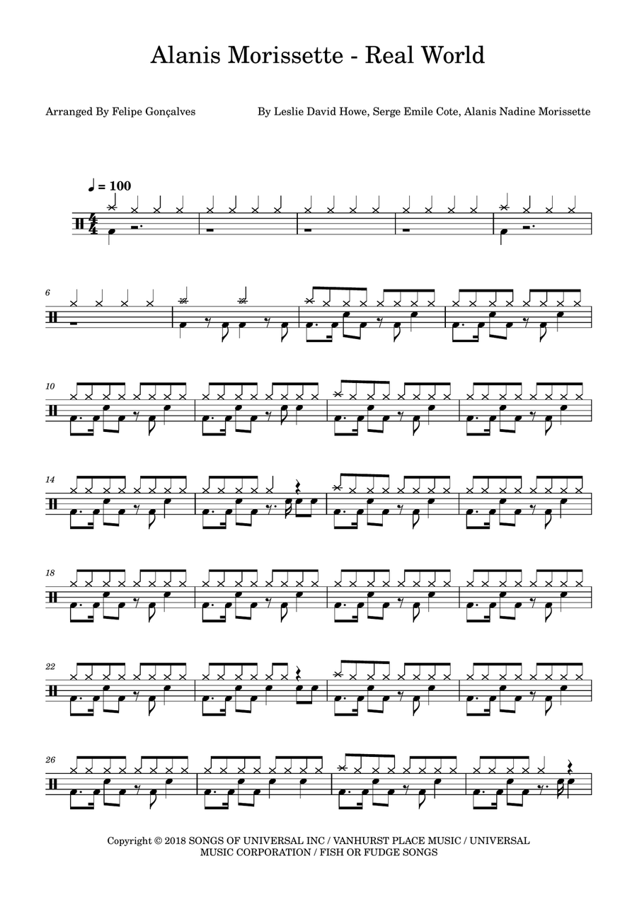 Real World Real World Drum Set scores gallery preview page 1