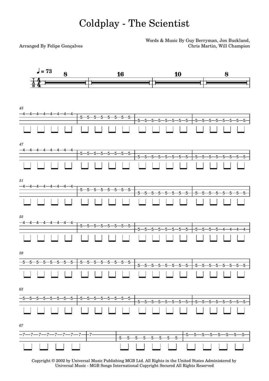 The Scientist The Scientist Acoustic Guitar scores gallery preview page 1