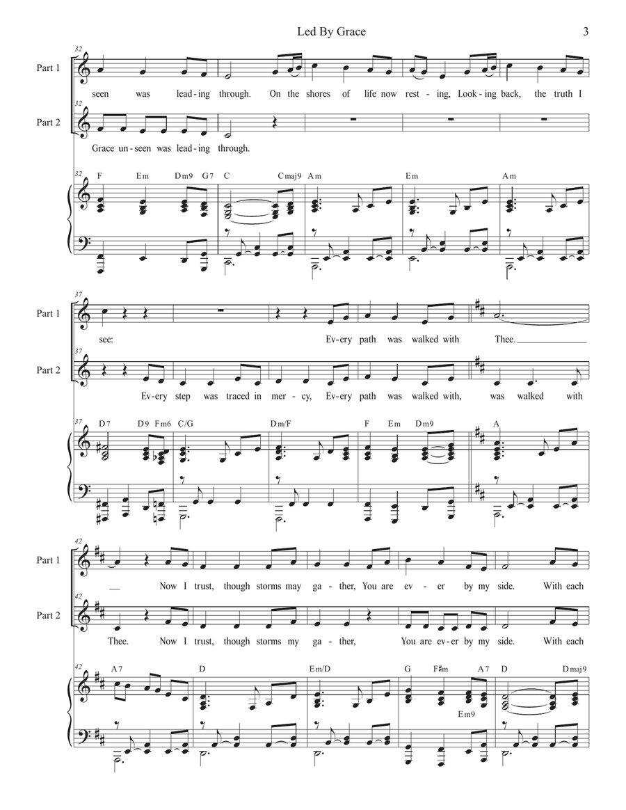 Led By Grace (2-part choir) 2-Part scores gallery preview page 3