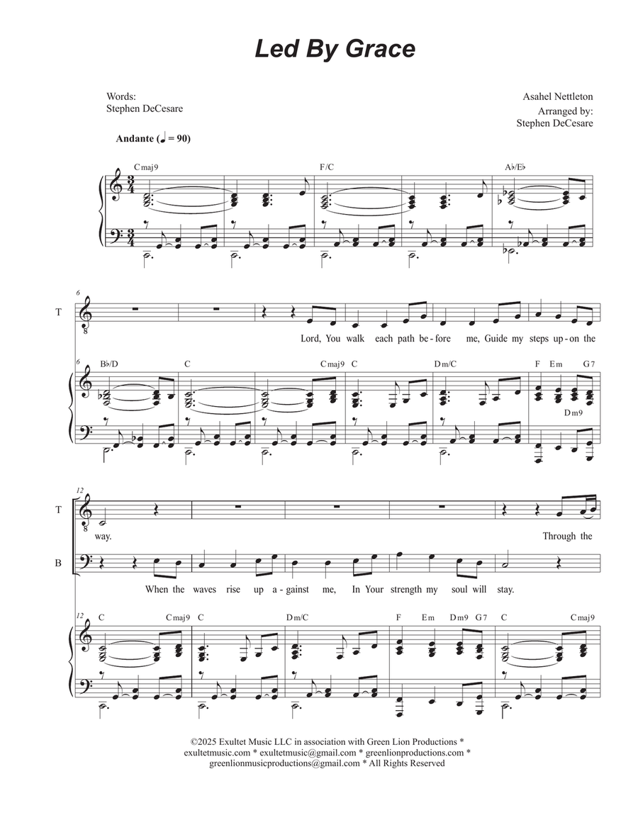 Led By Grace (2-part choir - (TB) TB scores gallery preview page 1