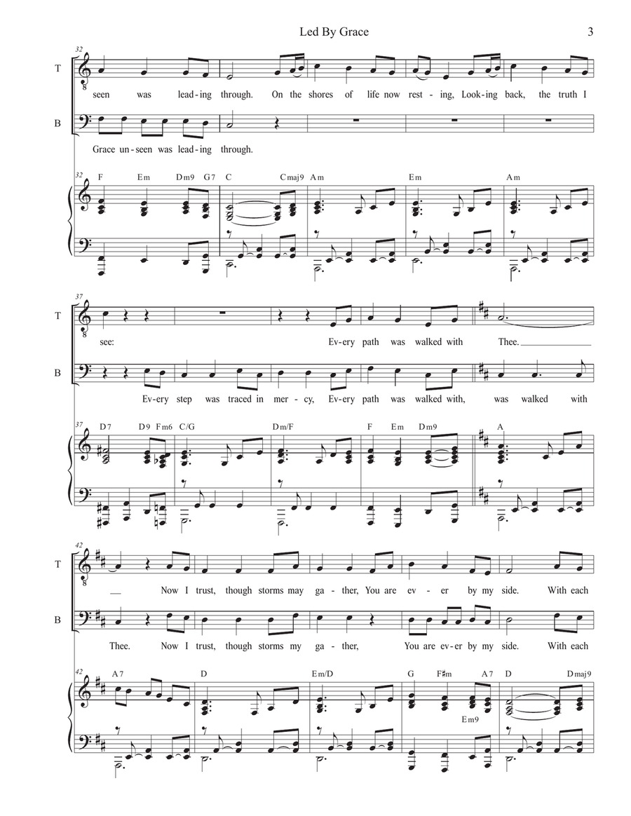 Led By Grace (2-part choir - (TB) TB scores gallery preview page 3