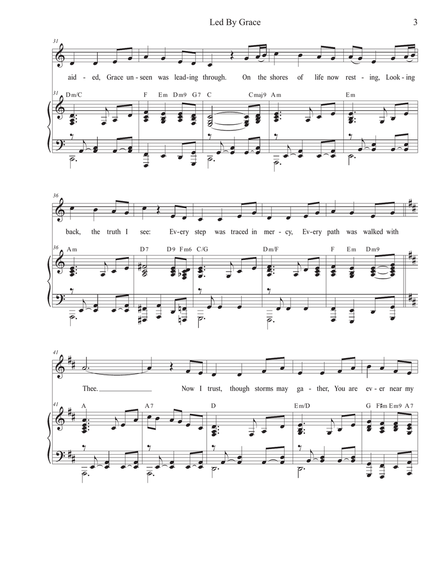 Led By Grace (Unison choir) Unison Choir scores gallery preview page 3