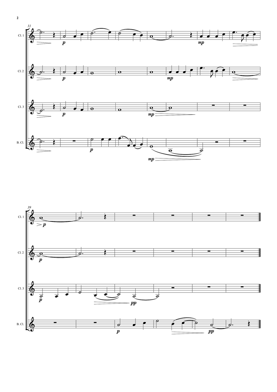 Motet for clarinet quartet (instrumental arrangement of my choral motet 