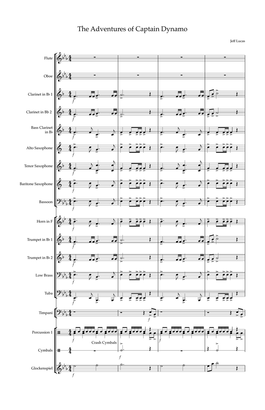 The Adventures of Captain Dynamo Concert Band scores gallery preview page 1