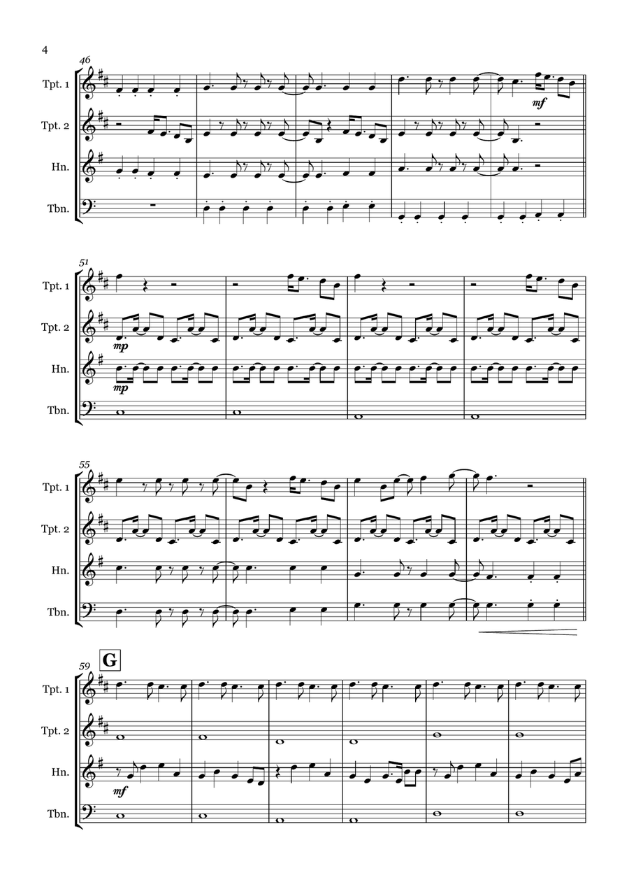 Birds Of A Feather Birds Of A Feather Brass Quartet scores gallery preview page 4