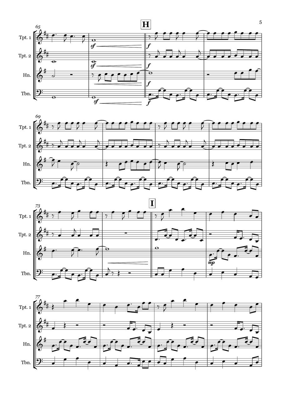 Birds Of A Feather Birds Of A Feather Brass Quartet scores gallery preview page 5