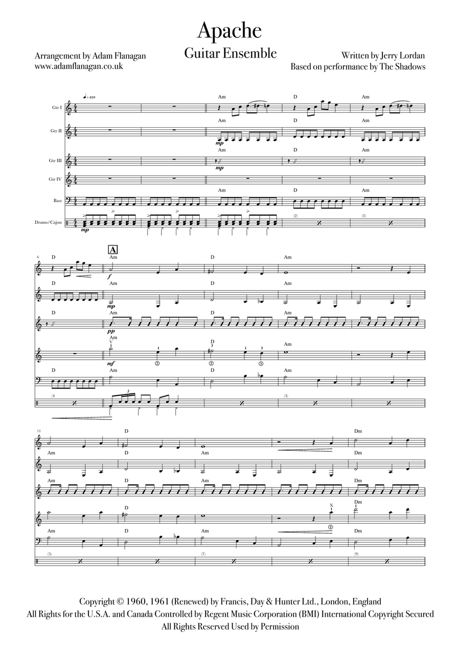 Apache Guitar Ensemble scores gallery preview page 1
