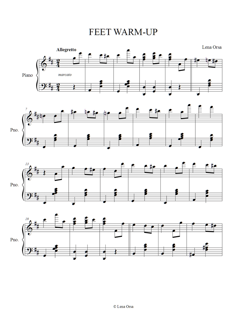 Feet Warm-Up | Ballet Class Music Piano Method scores gallery preview page 1