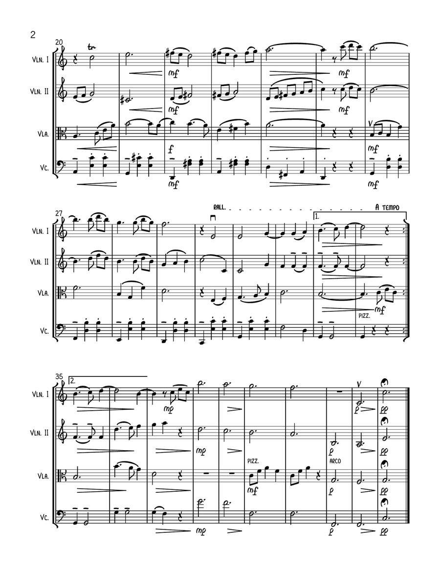 Carl Goes Up String Quartet scores gallery preview page 2