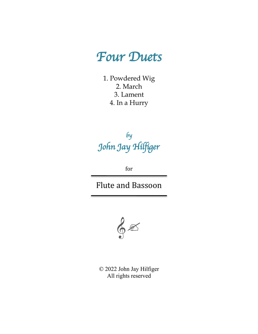 Four Duets for Flute and Bassoon Woodwind Duet scores gallery preview page 1