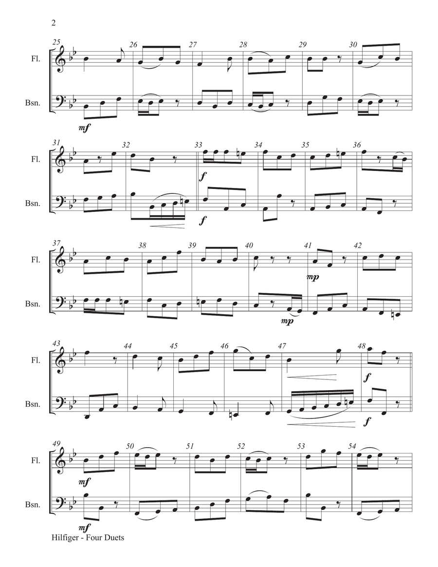 Four Duets for Flute and Bassoon Woodwind Duet scores gallery preview page 4