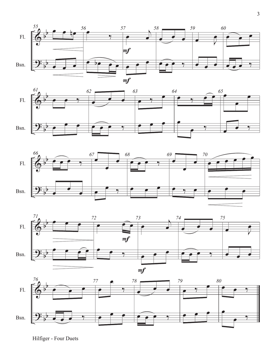 Four Duets for Flute and Bassoon Woodwind Duet scores gallery preview page 5