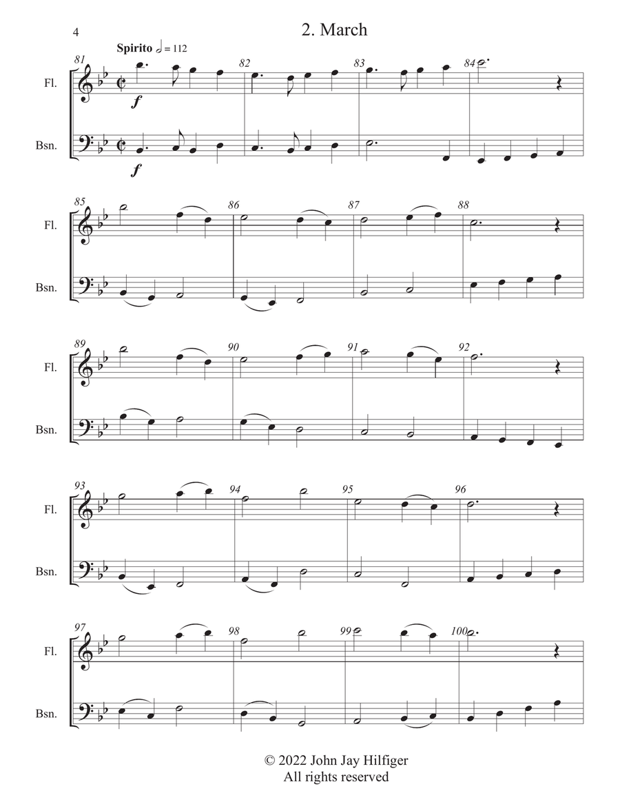 Four Duets for Flute and Bassoon Woodwind Duet scores gallery preview page 6