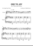 Ode to Joy - Flute and Piano in B Major - Beginner Level - Sheet Music