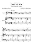Ode to Joy - Flute and Piano in F# Major - Beginner Level - Sheet Music