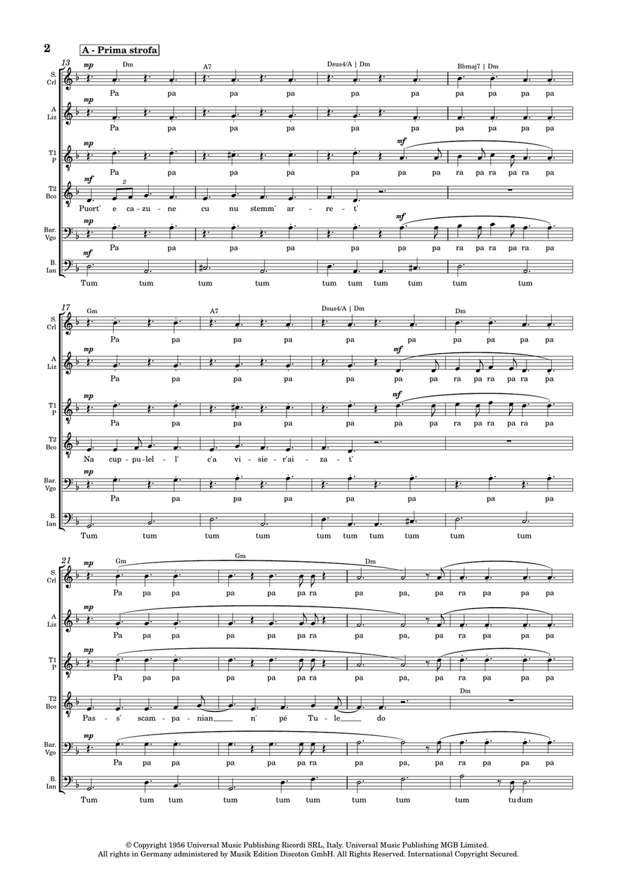 Tu Vuò Fà L'americano Tu Vuò Fà L'americano Divisi scores gallery preview page 3