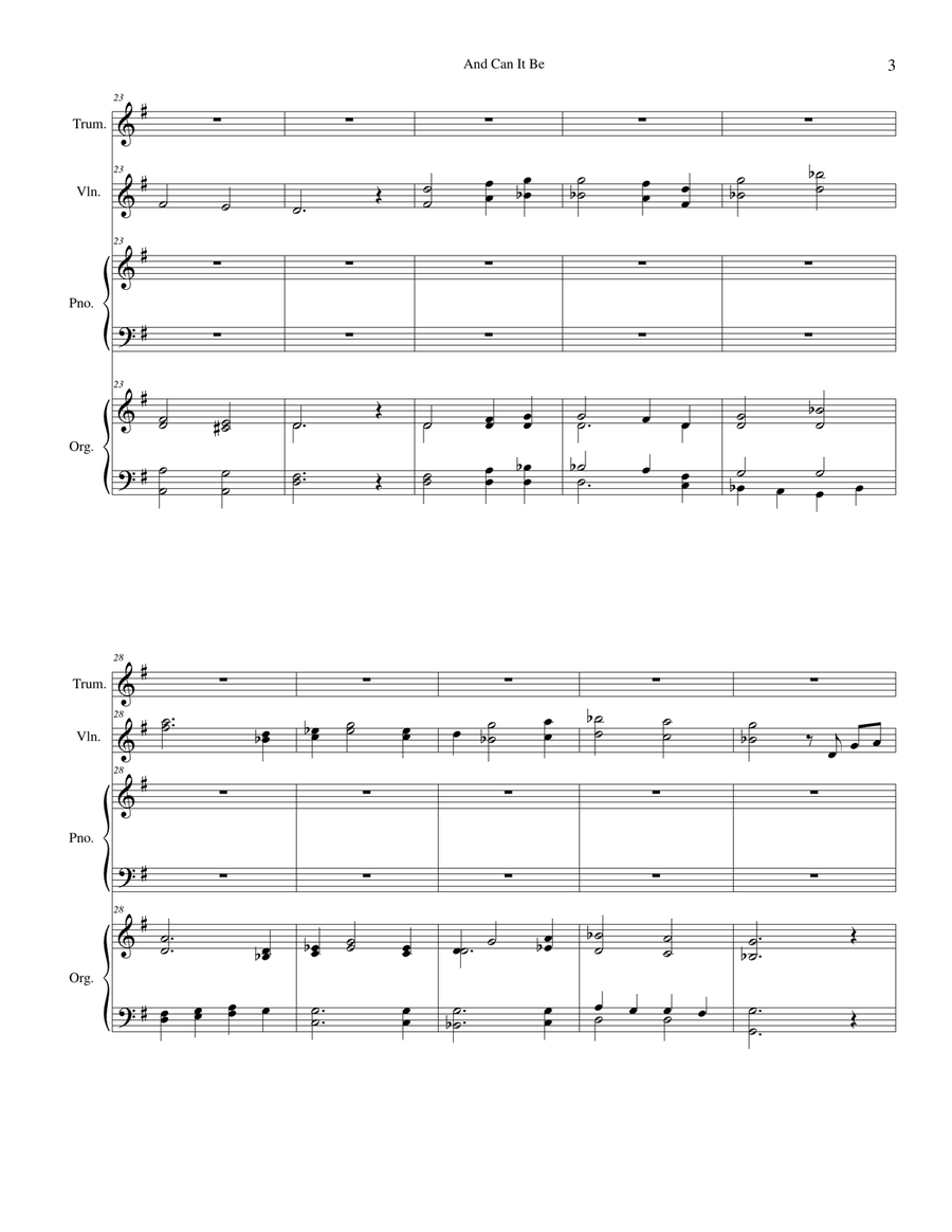 And Can It Be Violin Solo scores gallery preview page 3