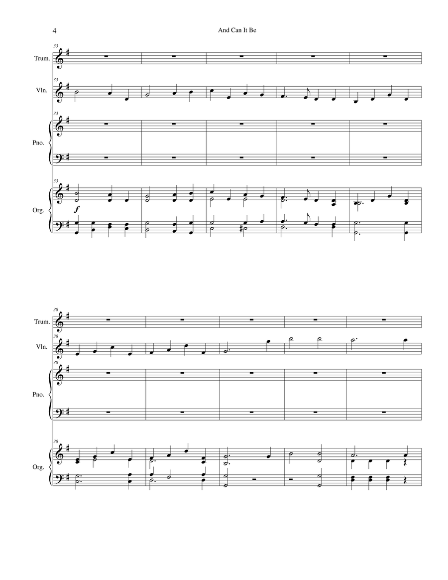 And Can It Be Violin Solo scores gallery preview page 4