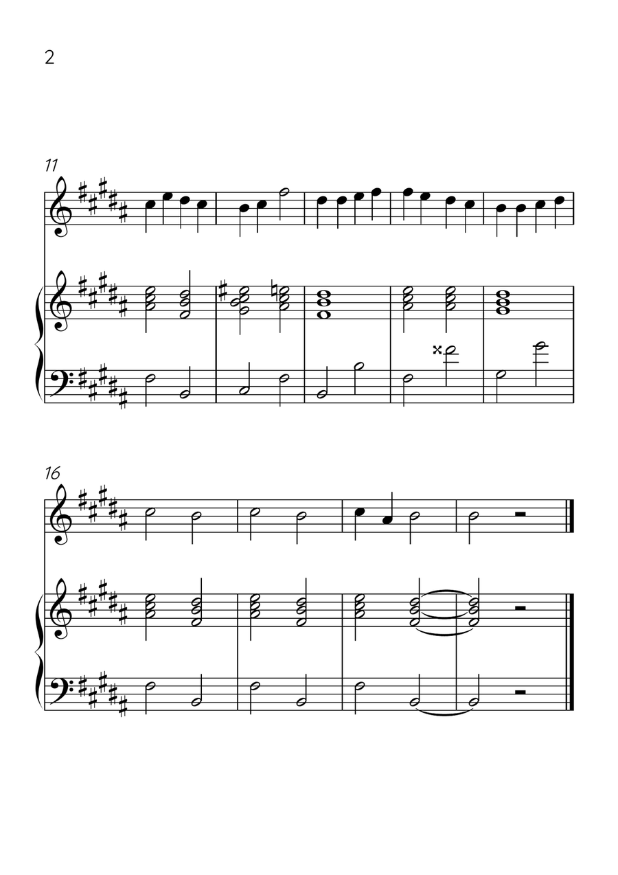 Ode to Joy - Violin and Piano in B Major - Beginner Level - Sheet Music Violin Solo scores gallery preview page 2