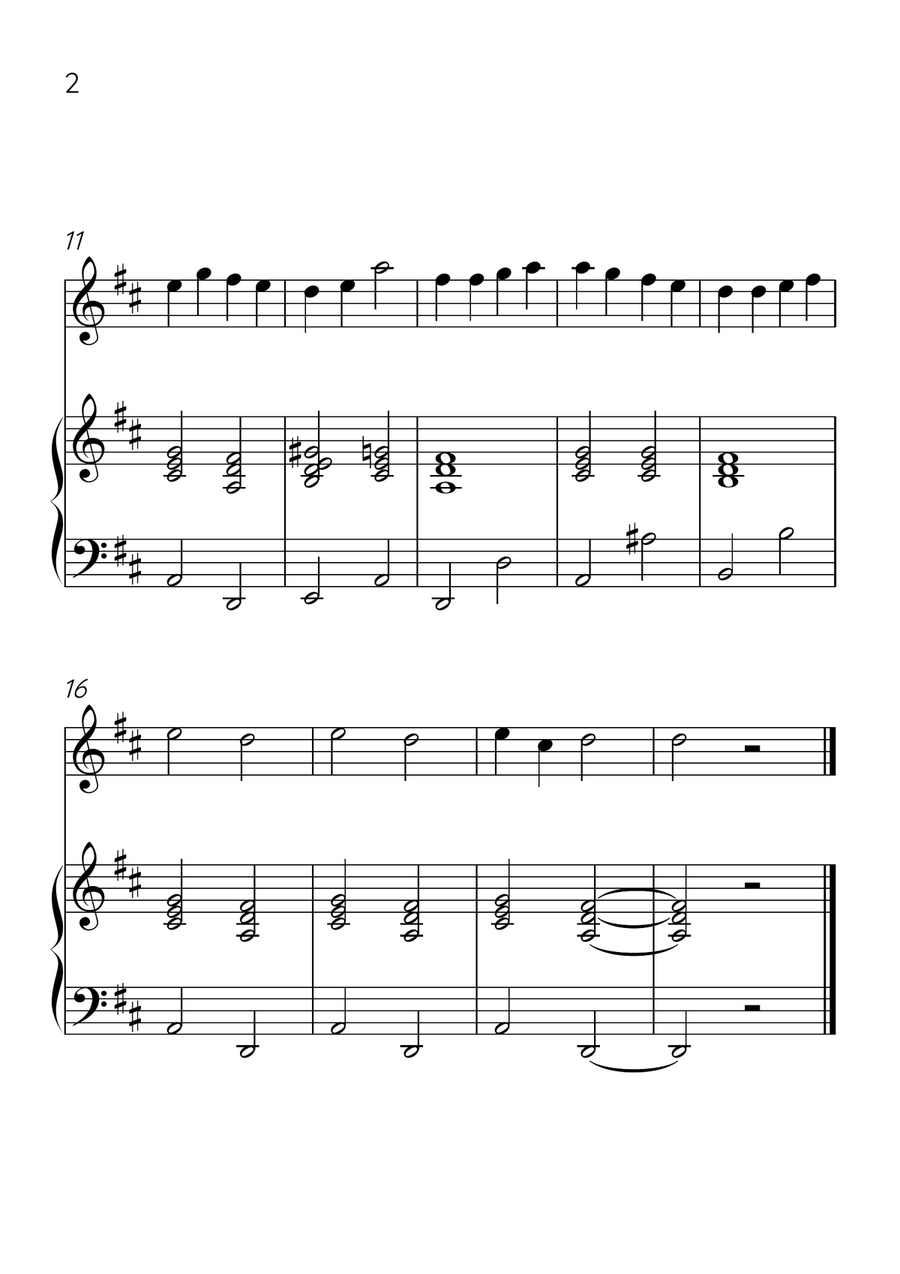 Ode to Joy - Violin and Piano in D Major - Beginner Level - Sheet Music Violin Solo scores gallery preview page 2
