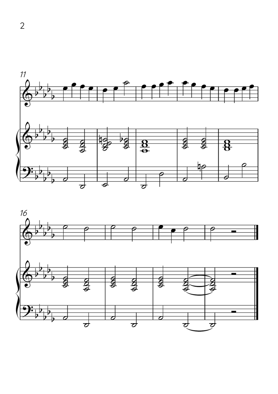 Ode to Joy - Violin and Piano in Db Major - Beginner Level - Sheet Music Violin Solo scores gallery preview page 2