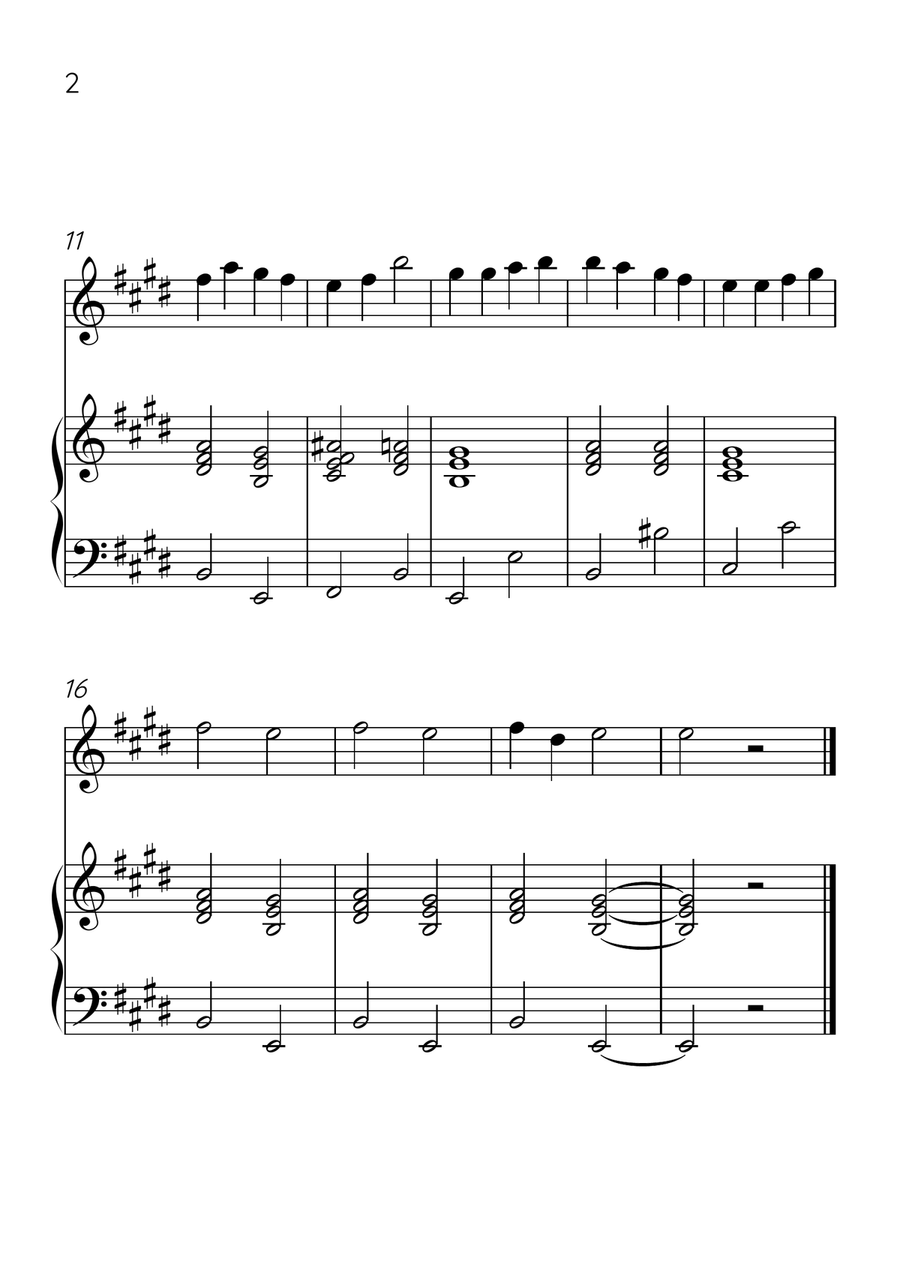 Ode to Joy - Violin and Piano in E Major - Beginner Level - Sheet Music Violin Solo scores gallery preview page 2