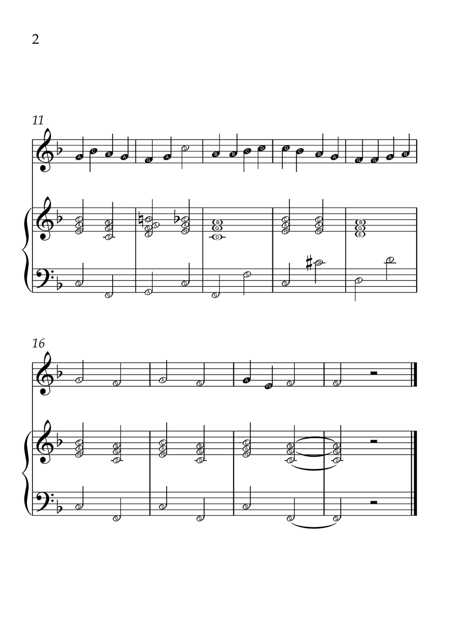 Ode to Joy - Violin and Piano in F Major - Beginner Level Letter Names - Sheet Music Violin Solo scores gallery preview page 2