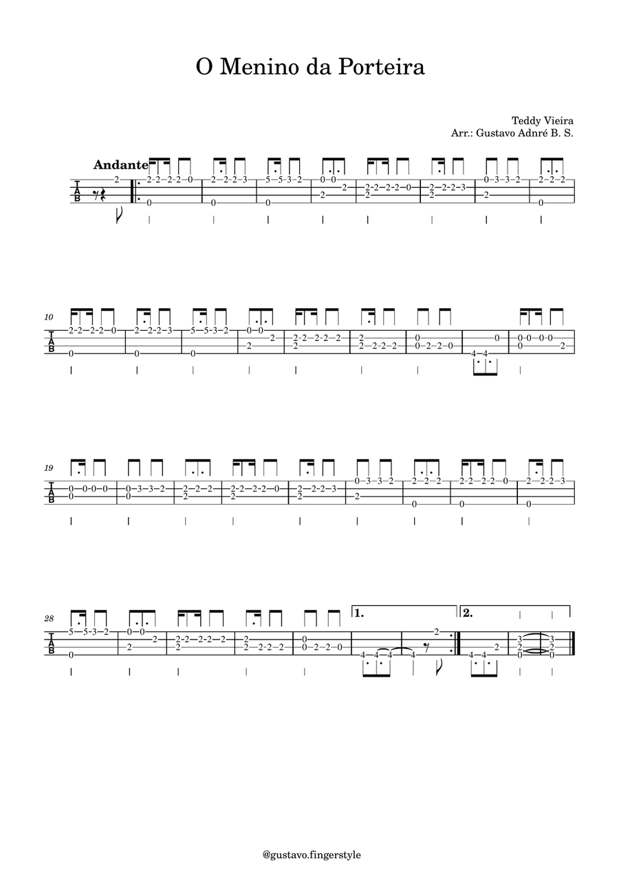 O Menino Da Porteira O Menino Da Porteira Ukulele scores gallery preview page 1