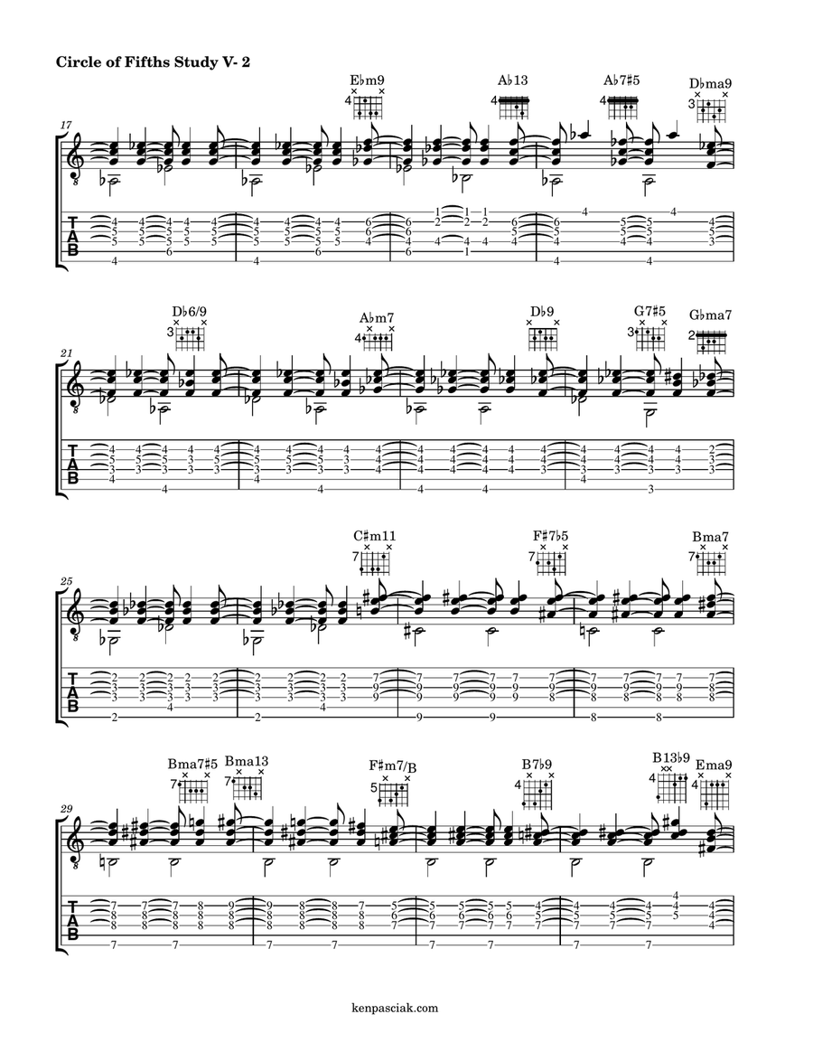 Circle of Fifths Study V (for Guitar) Acoustic Guitar scores gallery preview page 2