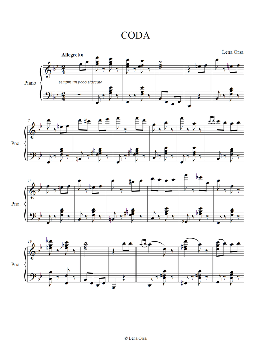 Coda | Ballet Class Music Piano Method scores gallery preview page 1