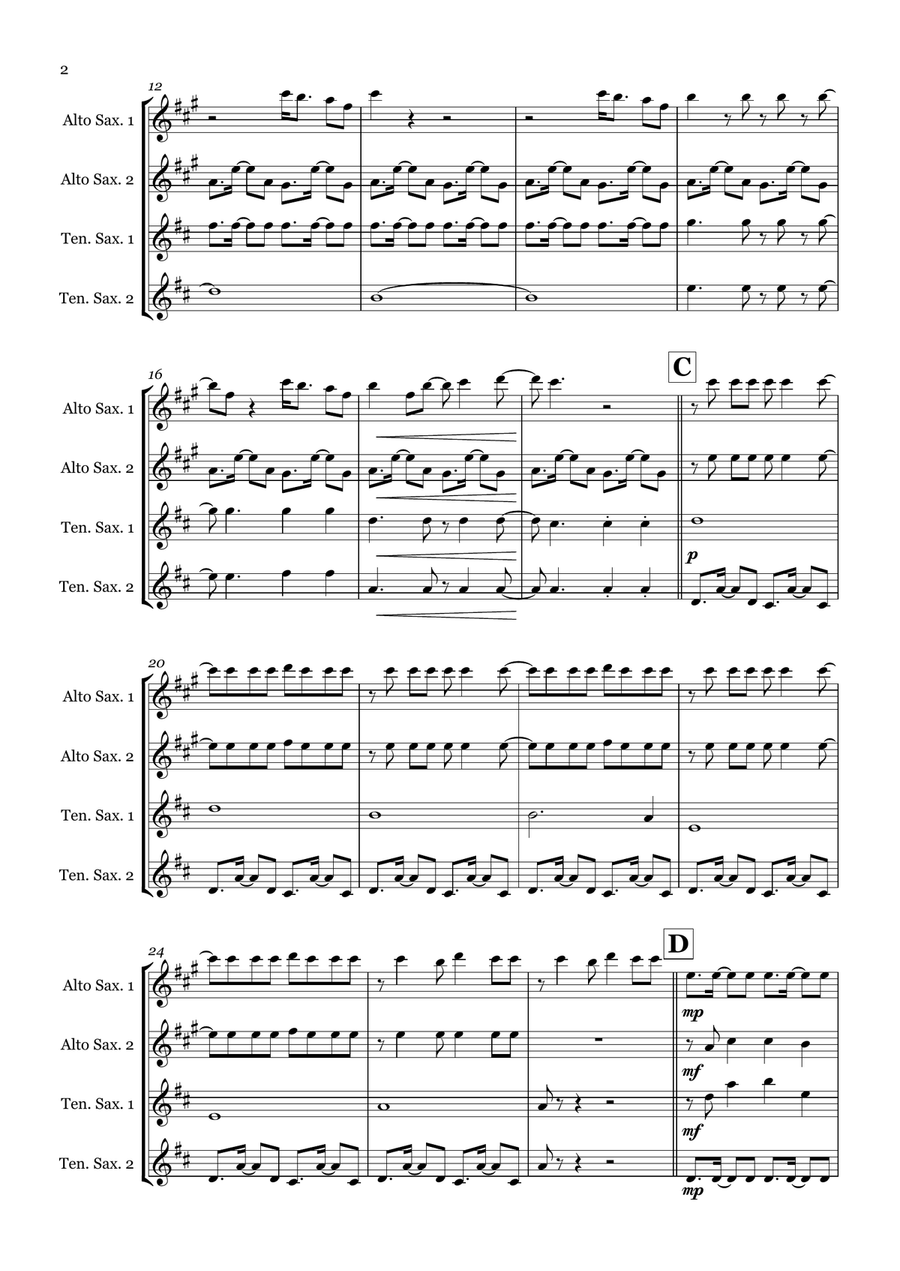 Birds Of A Feather Birds Of A Feather Saxophone Quartet scores gallery preview page 2