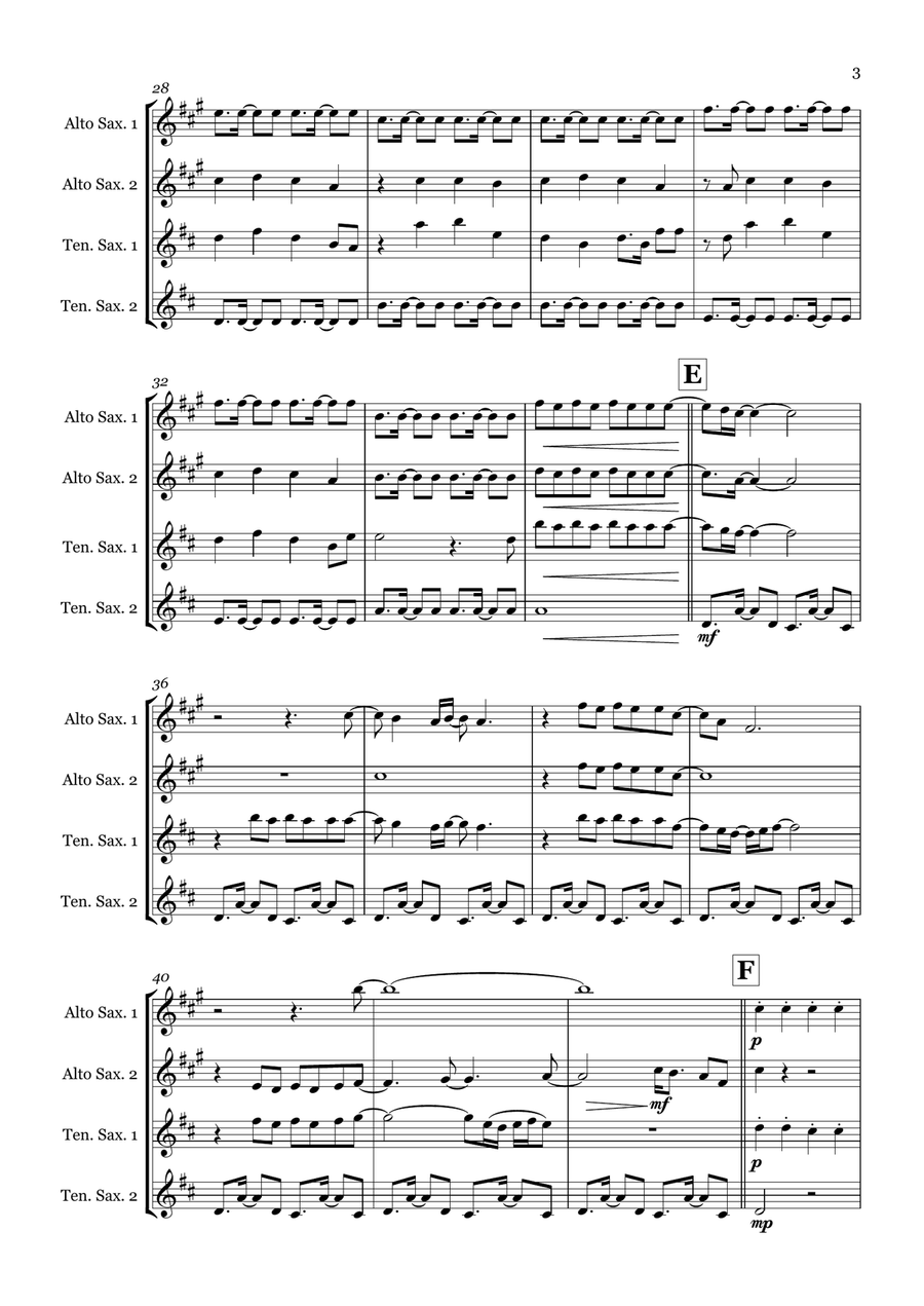 Birds Of A Feather Birds Of A Feather Saxophone Quartet scores gallery preview page 3