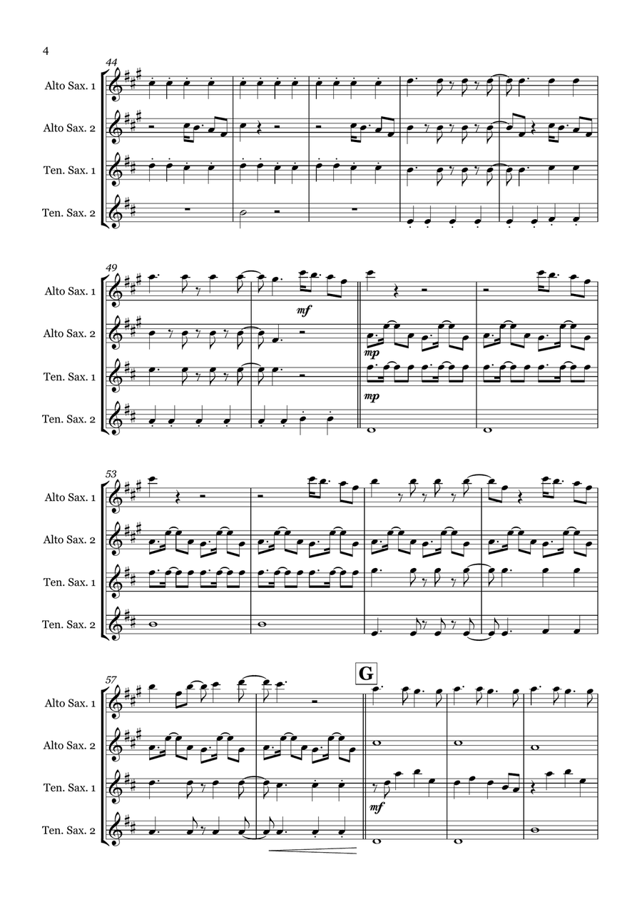 Birds Of A Feather Birds Of A Feather Saxophone Quartet scores gallery preview page 4