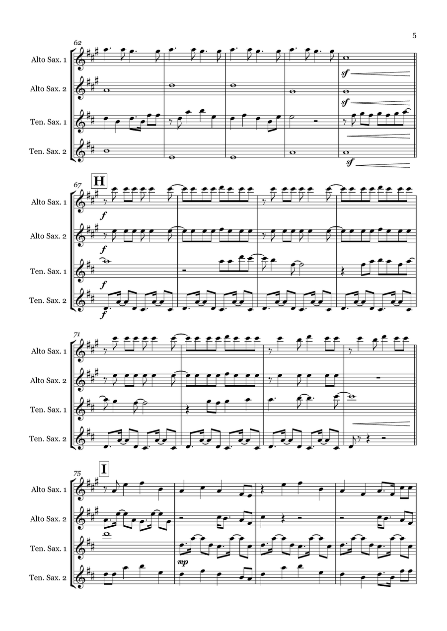 Birds Of A Feather Birds Of A Feather Saxophone Quartet scores gallery preview page 5