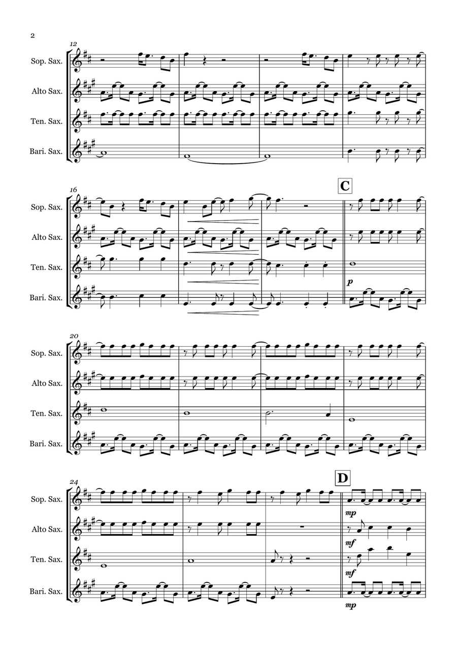 Birds Of A Feather Birds Of A Feather Saxophone Quartet scores gallery preview page 2