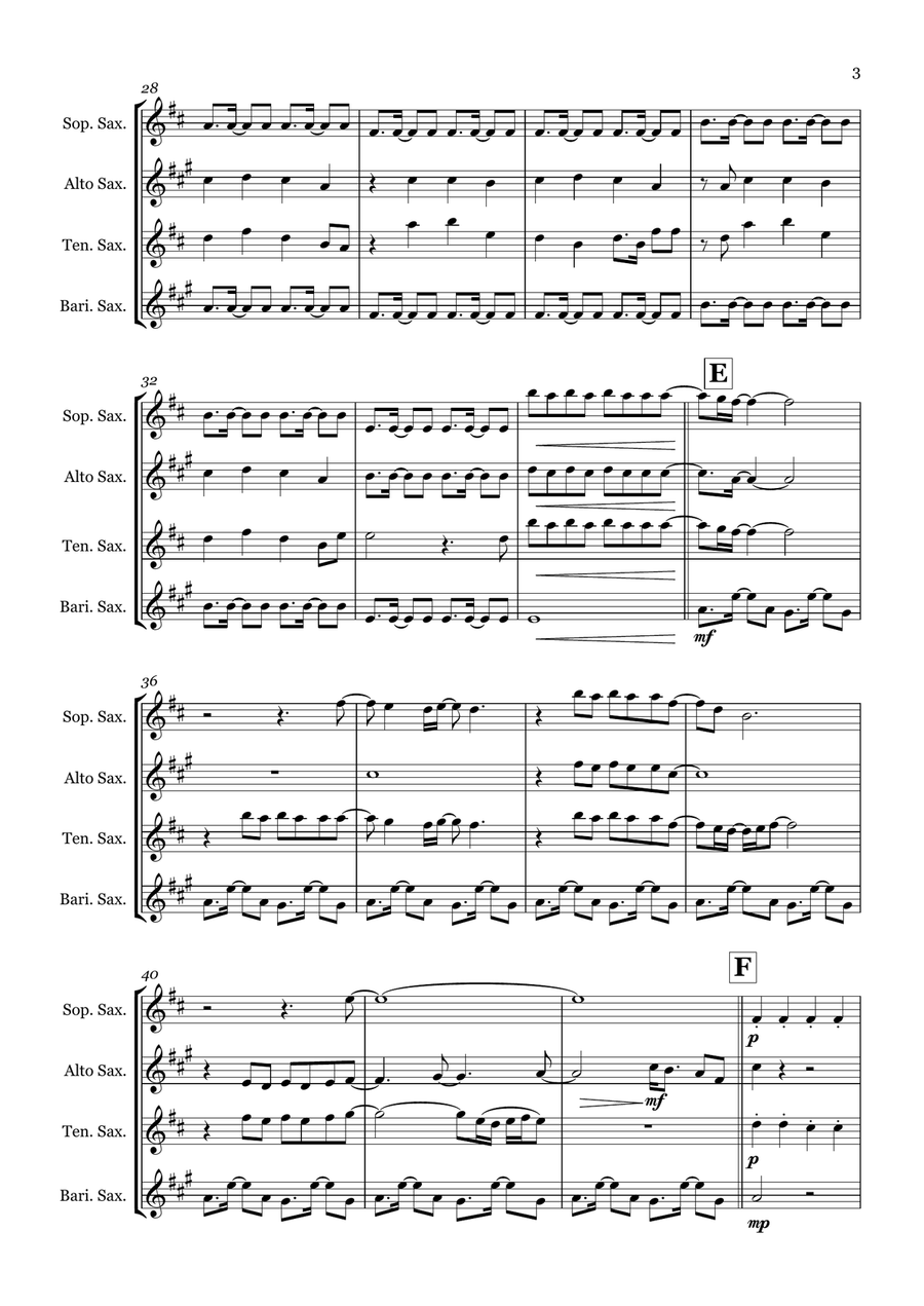 Birds Of A Feather Birds Of A Feather Saxophone Quartet scores gallery preview page 3