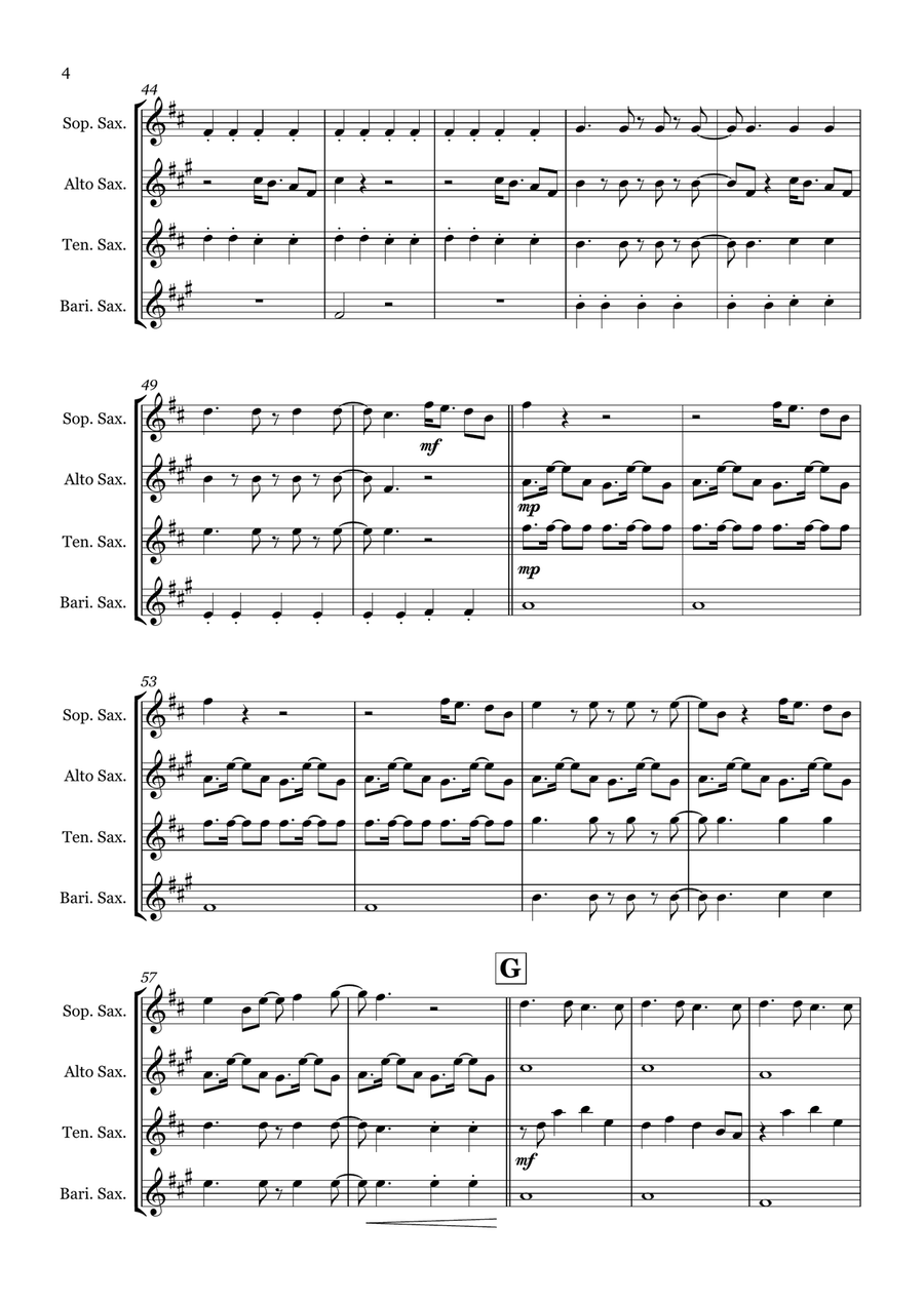 Birds Of A Feather Birds Of A Feather Saxophone Quartet scores gallery preview page 4