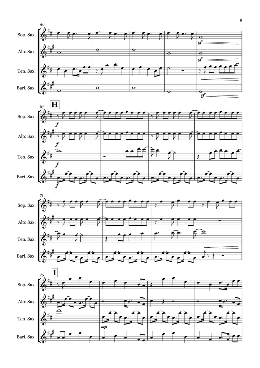 Birds Of A Feather Birds Of A Feather Saxophone Quartet scores gallery preview page 5